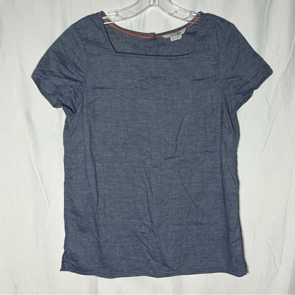 Boden Polperro Chambray Jean Button Down Back Shirt Top 8 - Picture 1 of 6